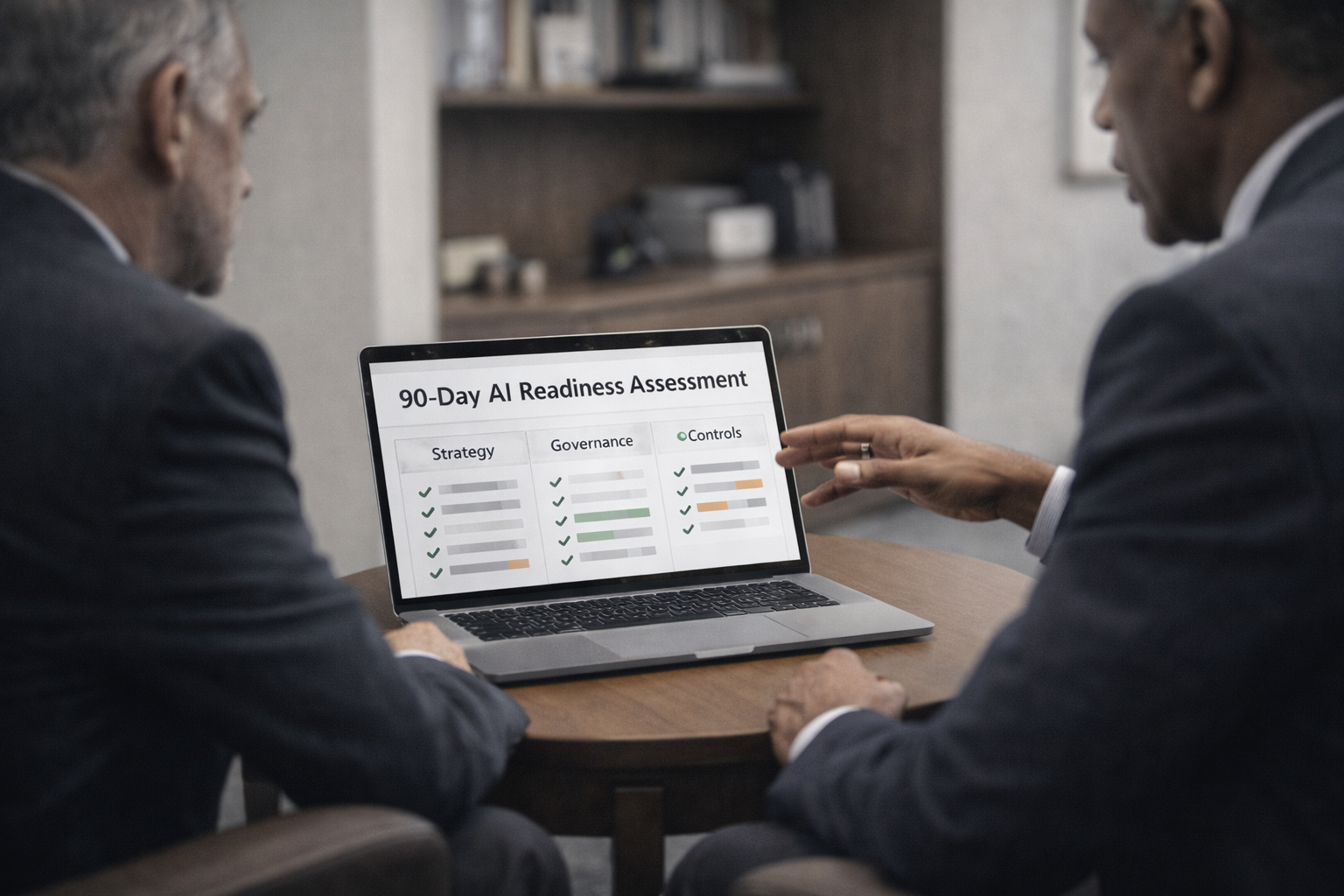 bank leadership strategy session on AI readiness and digital transformation roadmap
