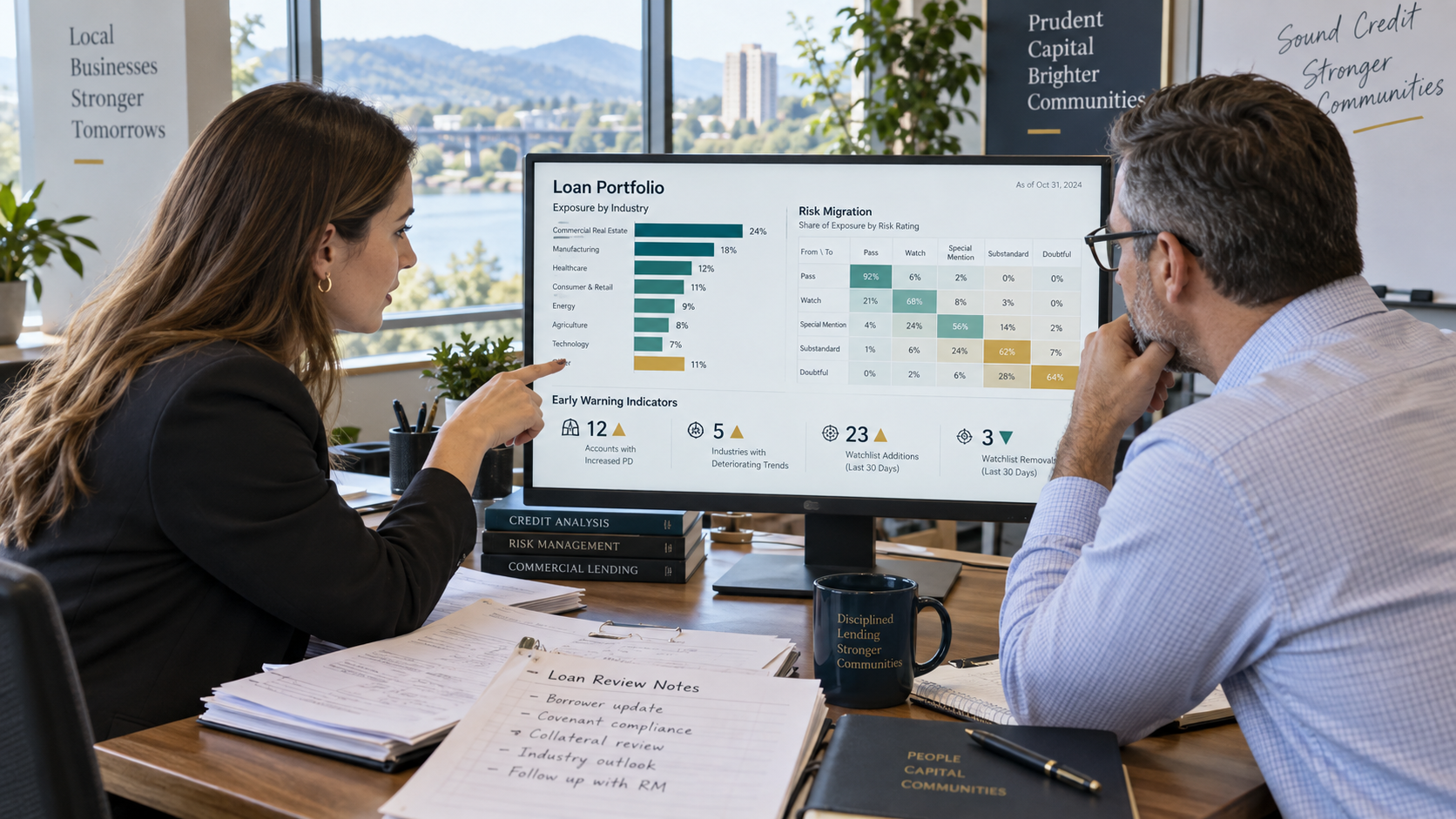 Portfolio health indicators and early warning reporting