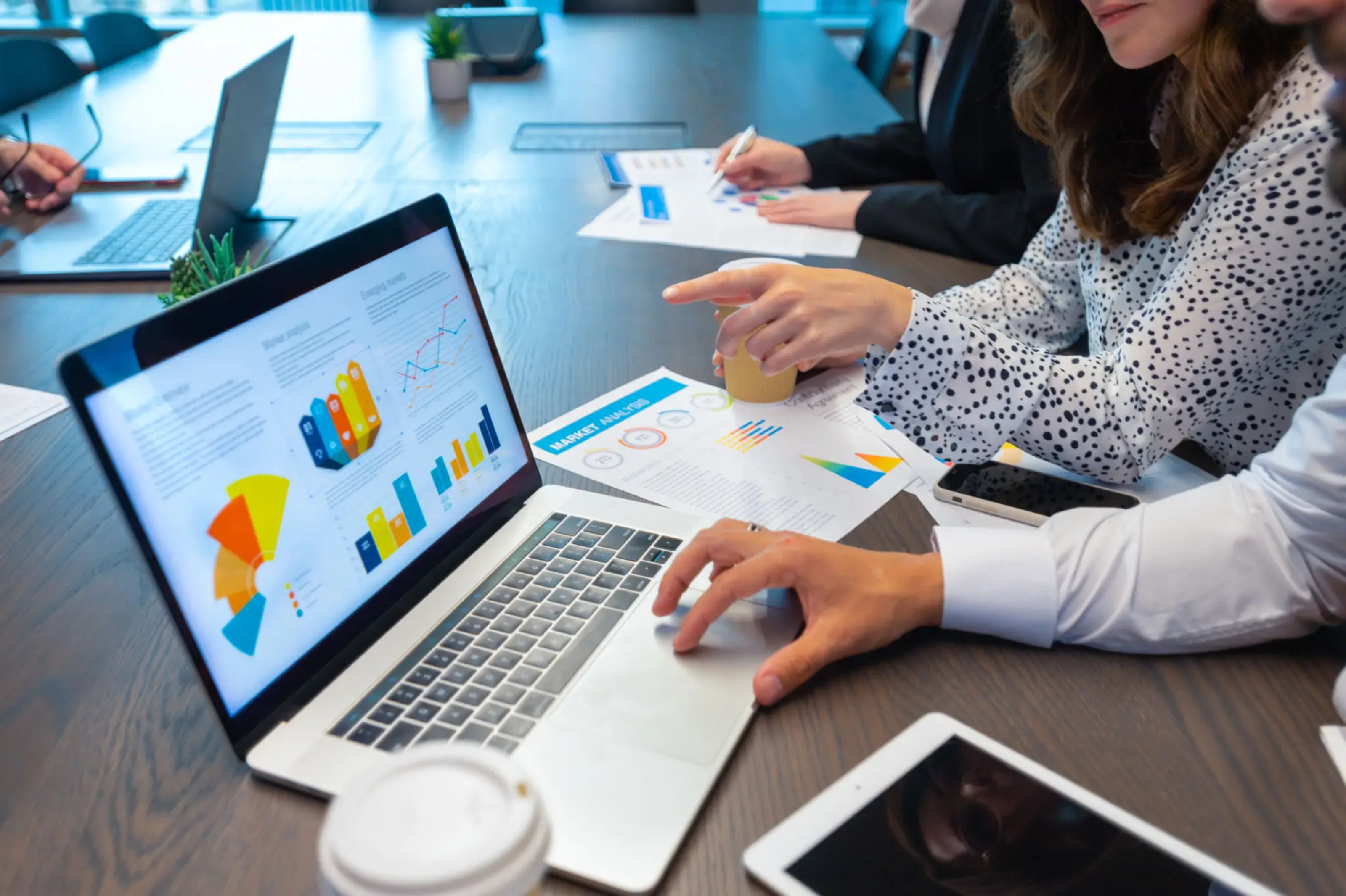 Marketing team reviewing campaign performance
