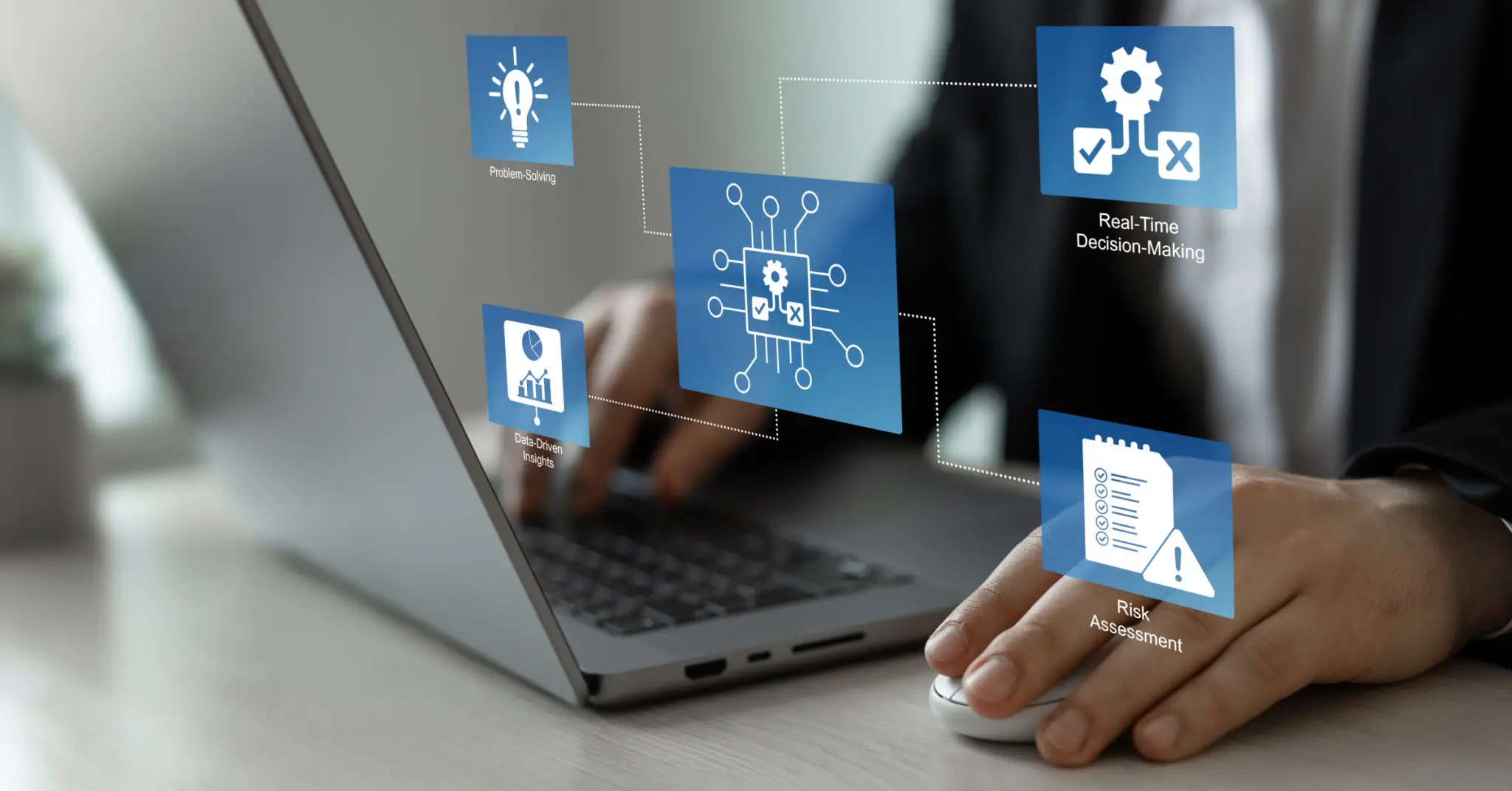 AI governance and decisioning dashboard reviewed by banking leaders
